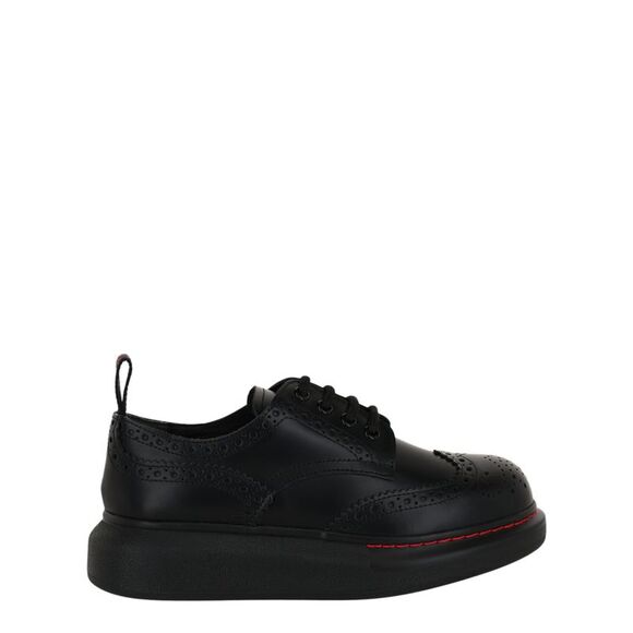 Alexander McQueen Liquid Spaz Lace-Up Brogues Black Womens
